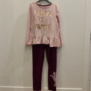 Girls Sequence Matching Unicorn Outfit Size 6x